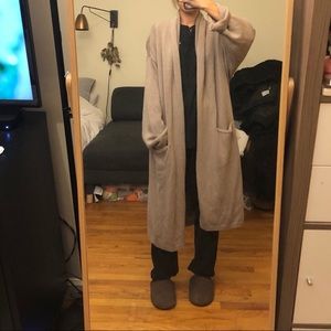 Slouchy taupe knitted cardigan